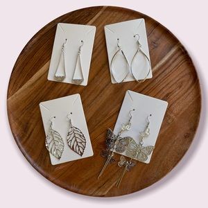 BUNDLE😍 Silver Fashion Trendy Statement Earrings 3